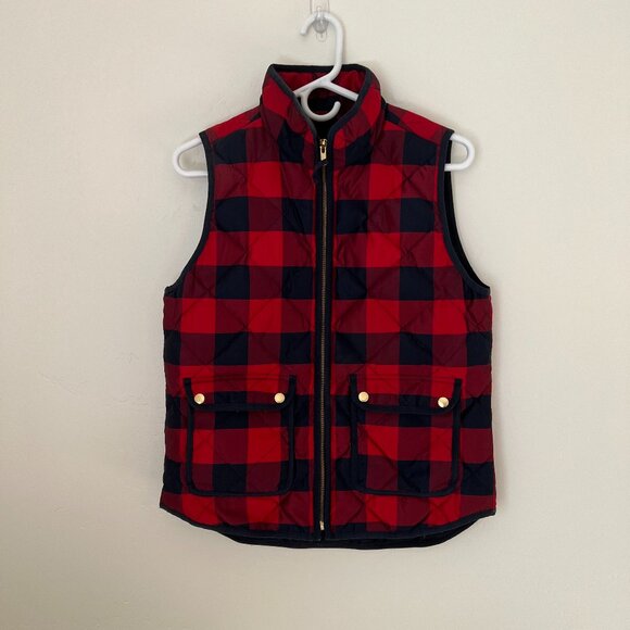J.Crew Buffalo Check Puffer Vest - Picture 1 of 5